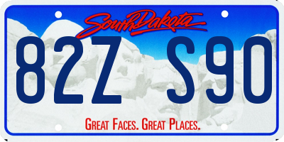 SD license plate 82ZS90