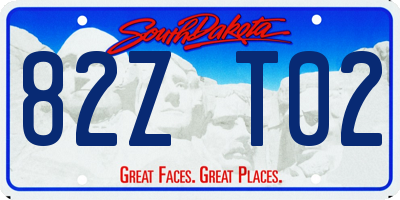 SD license plate 82ZT02