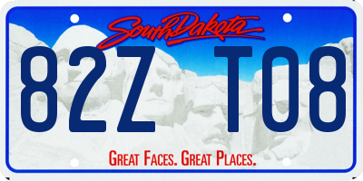 SD license plate 82ZT08