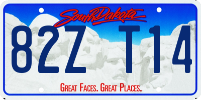 SD license plate 82ZT14