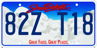 SD license plate 82ZT18