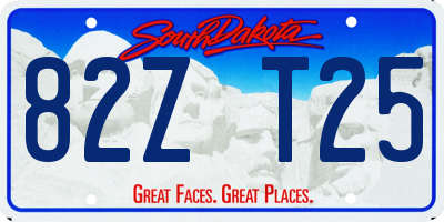 SD license plate 82ZT25