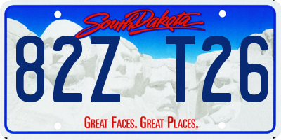 SD license plate 82ZT26