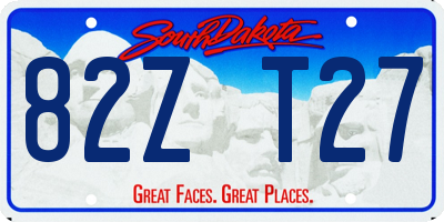 SD license plate 82ZT27