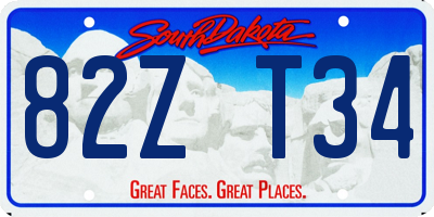 SD license plate 82ZT34