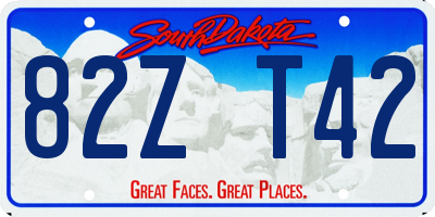 SD license plate 82ZT42
