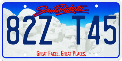 SD license plate 82ZT45
