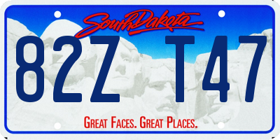SD license plate 82ZT47