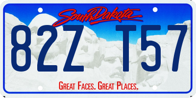 SD license plate 82ZT57