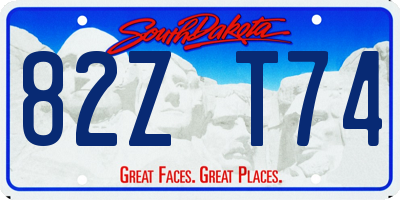 SD license plate 82ZT74