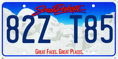 SD license plate 82ZT85