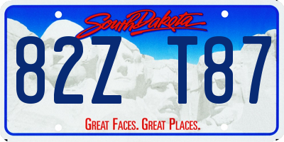 SD license plate 82ZT87