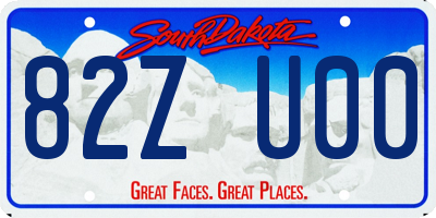 SD license plate 82ZU00