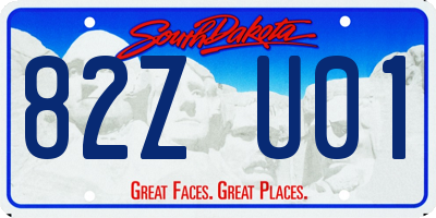 SD license plate 82ZU01