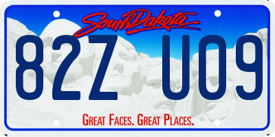 SD license plate 82ZU09