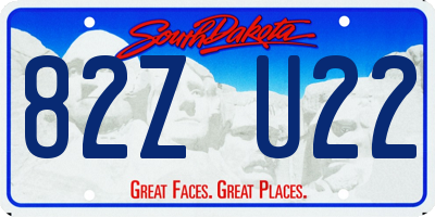 SD license plate 82ZU22