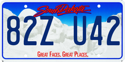 SD license plate 82ZU42