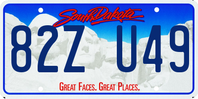 SD license plate 82ZU49