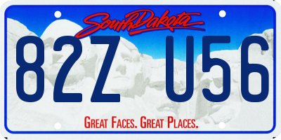 SD license plate 82ZU56