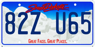 SD license plate 82ZU65