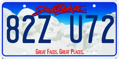 SD license plate 82ZU72