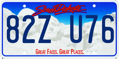 SD license plate 82ZU76