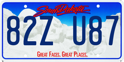 SD license plate 82ZU87