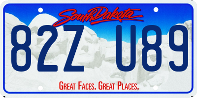 SD license plate 82ZU89