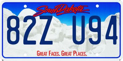 SD license plate 82ZU94