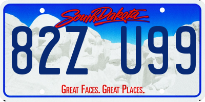 SD license plate 82ZU99