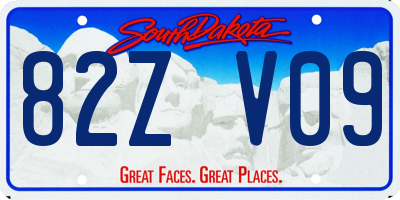 SD license plate 82ZV09