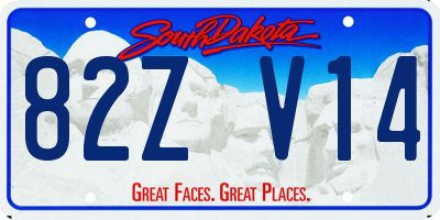 SD license plate 82ZV14