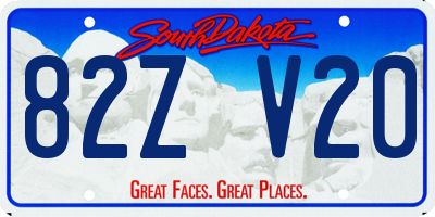 SD license plate 82ZV20