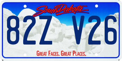 SD license plate 82ZV26