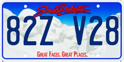 SD license plate 82ZV28
