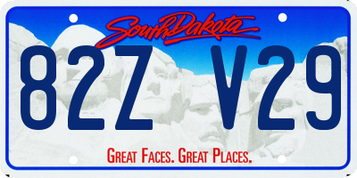 SD license plate 82ZV29