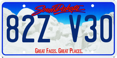 SD license plate 82ZV30
