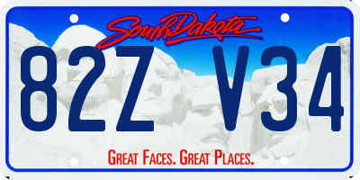 SD license plate 82ZV34
