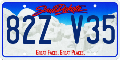 SD license plate 82ZV35