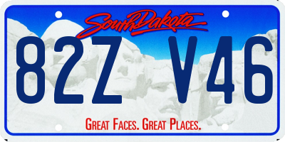 SD license plate 82ZV46