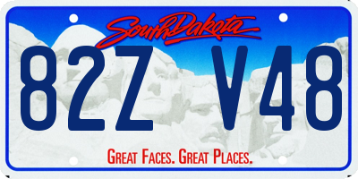 SD license plate 82ZV48