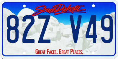SD license plate 82ZV49