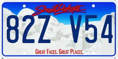 SD license plate 82ZV54