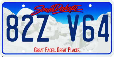SD license plate 82ZV64