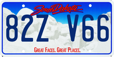 SD license plate 82ZV66