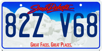 SD license plate 82ZV68