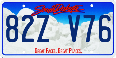 SD license plate 82ZV76