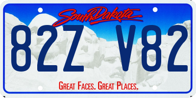 SD license plate 82ZV82