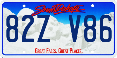 SD license plate 82ZV86