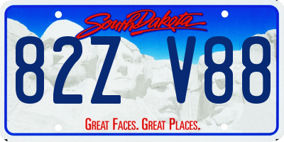 SD license plate 82ZV88